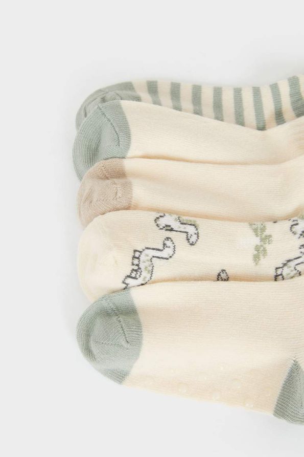 Boys' Non-Slip Sole Cotton Long Socks - Set of 5