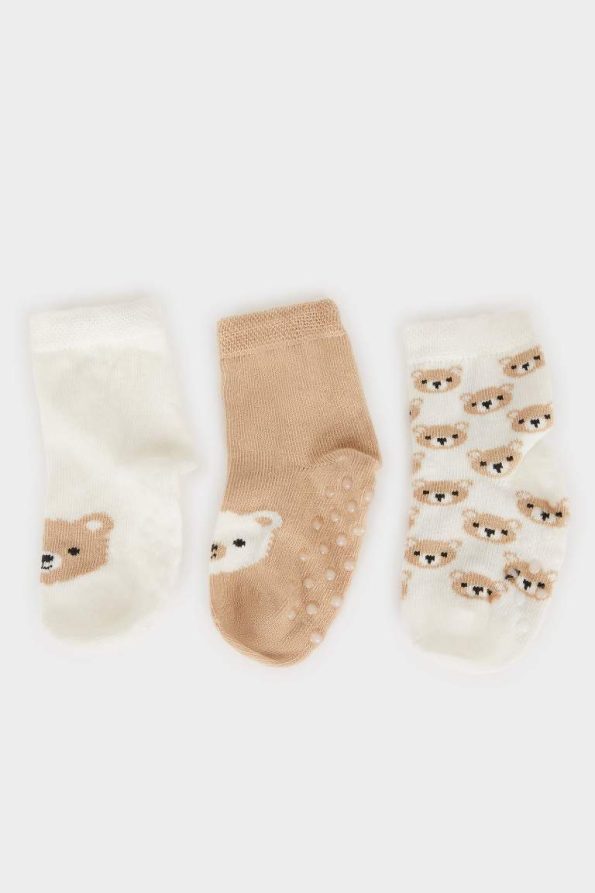 Boys' Non-Slip Cotton Long Socks Set of 3