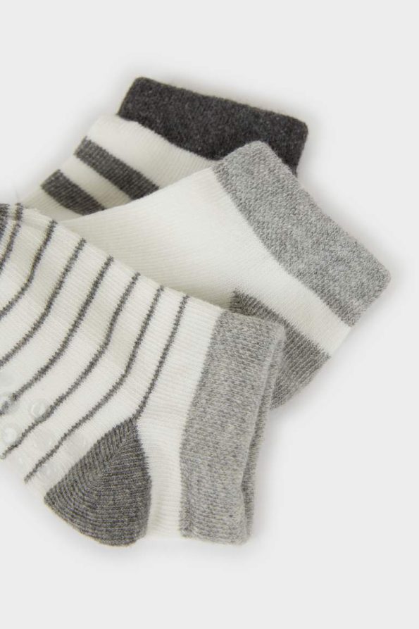 Non-Slip Sole Cotton Socks for Baby Boys - Set of 3