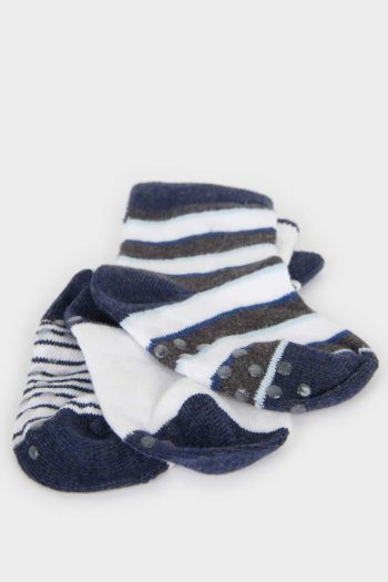 Boys' Non-Slip Sole Cotton Long Socks - Set of 3