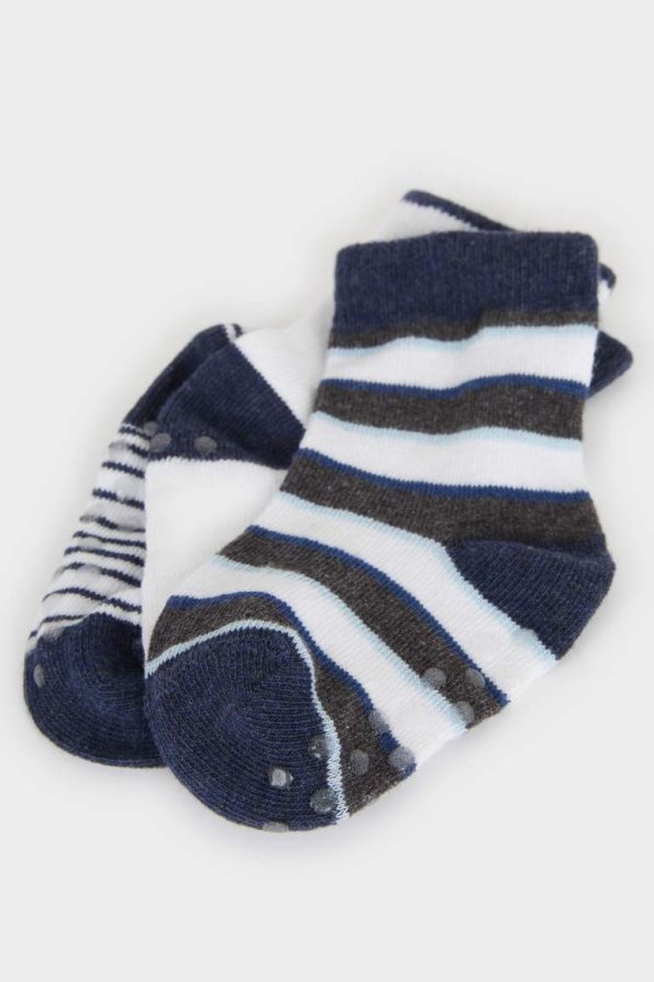 Boys' Non-Slip Sole Cotton Long Socks - Set of 3