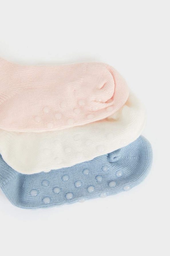 Non-Slip Sole Cotton Long Socks Set for Baby Girls