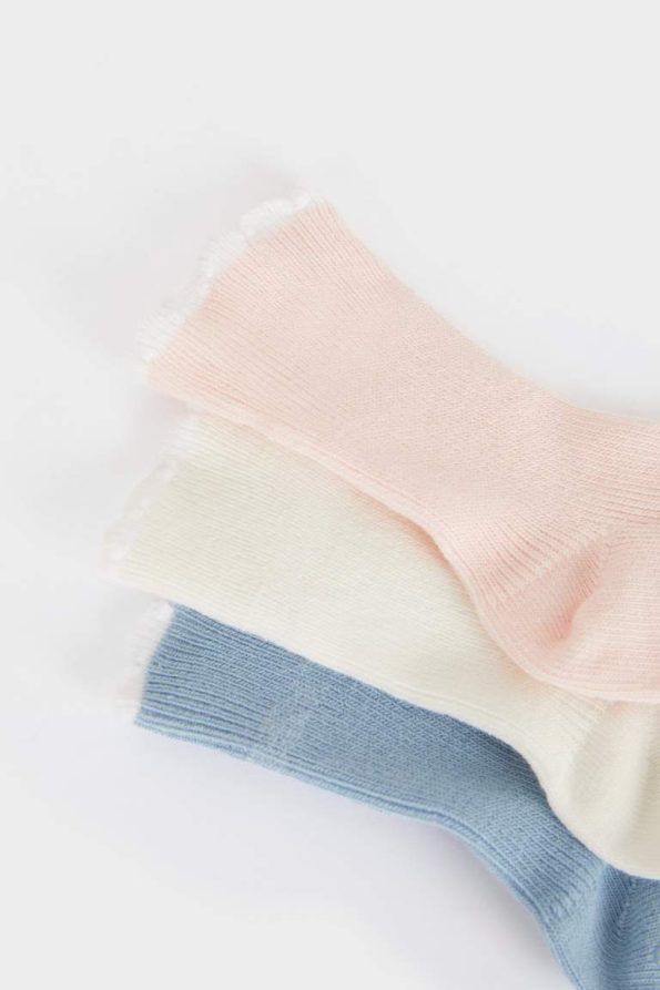 Non-Slip Sole Cotton Long Socks Set for Baby Girls