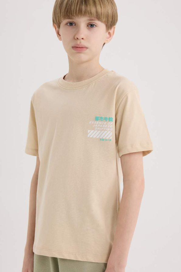 Boys' Short Sleeve Bicycle Neck Printed T-Shirt