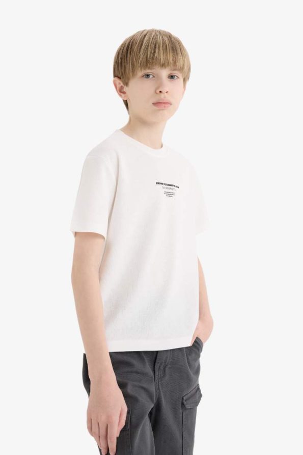 Boys' Printed Short Sleeve Crew Neck T-Shirt