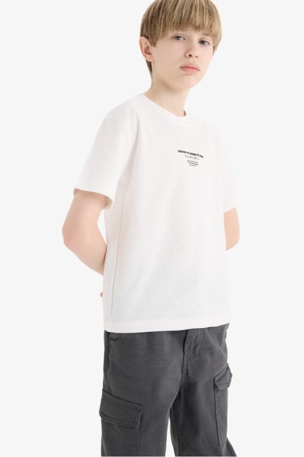 Boys' Printed Short Sleeve Crew Neck T-Shirt