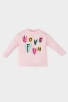 Girls' Printed Long Sleeve T-Shirt with Crew Neck
