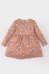 Girls' Long Sleeve Dress with Bow Pattern