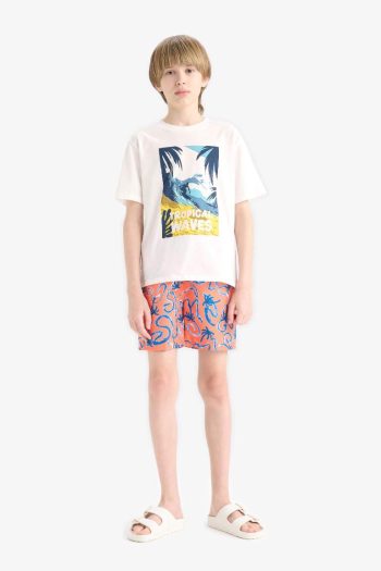 Boys' Patterned Swim Shorts