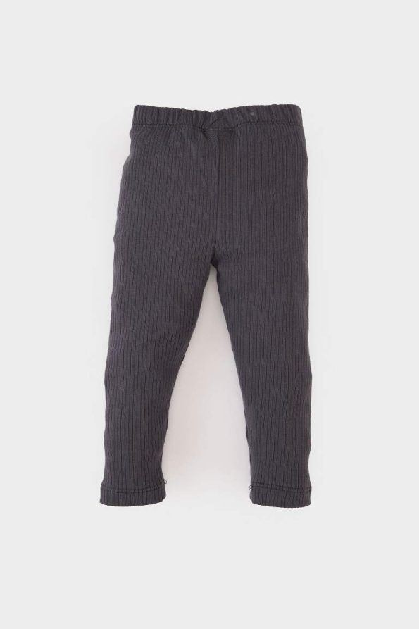 Boys' Elastic Waist Ribbed Basic Leggings