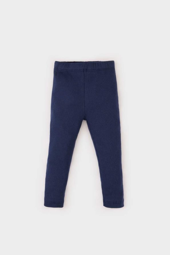 Boys' Elastic Waist Ribbed Basic Leggings