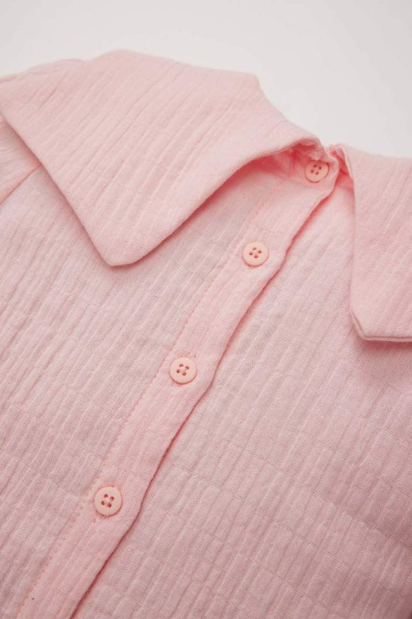Girls' Baby Large Collar Muslin Long Sleeve Shirt