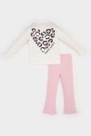 Girls' Baby 2-Piece Set with Leopard Print Long Sleeve T-Shirt and Elastic Waist Leggings