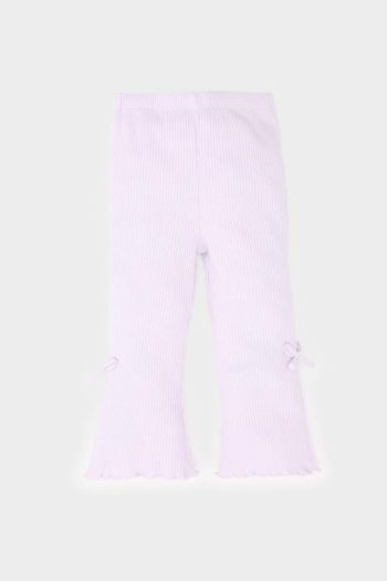 Girls' Baby Flared Ribbed Cotton Leggings