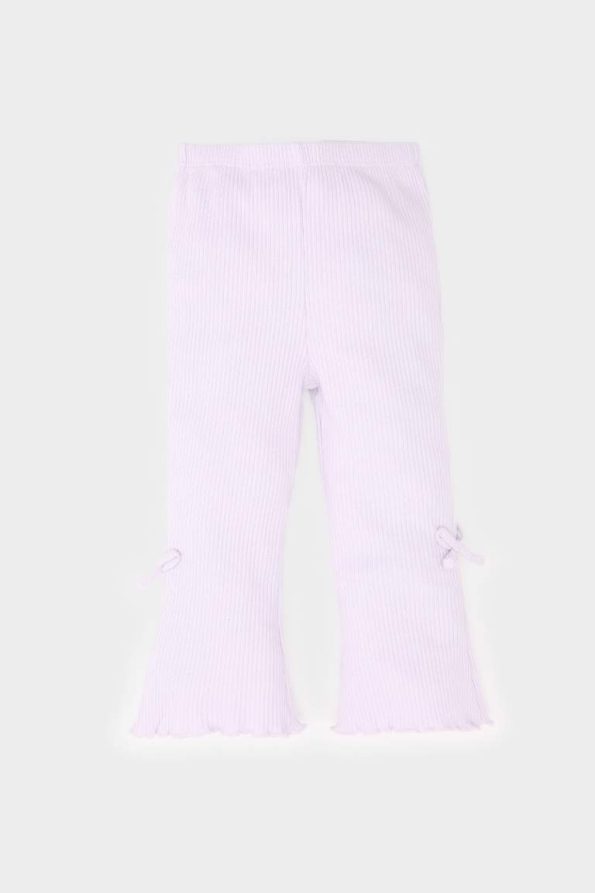 Girls' Baby Flared Ribbed Cotton Leggings