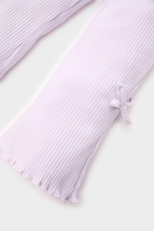 Girls' Baby Flared Ribbed Cotton Leggings