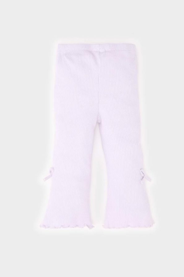Girls' Baby Flared Ribbed Cotton Leggings