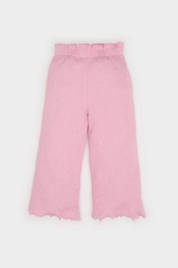 Girls' Baby Wide Leg Ribbed Cotton Pants