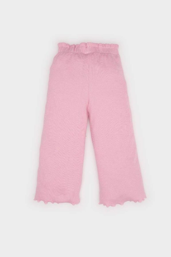 Girls' Baby Wide Leg Ribbed Cotton Pants