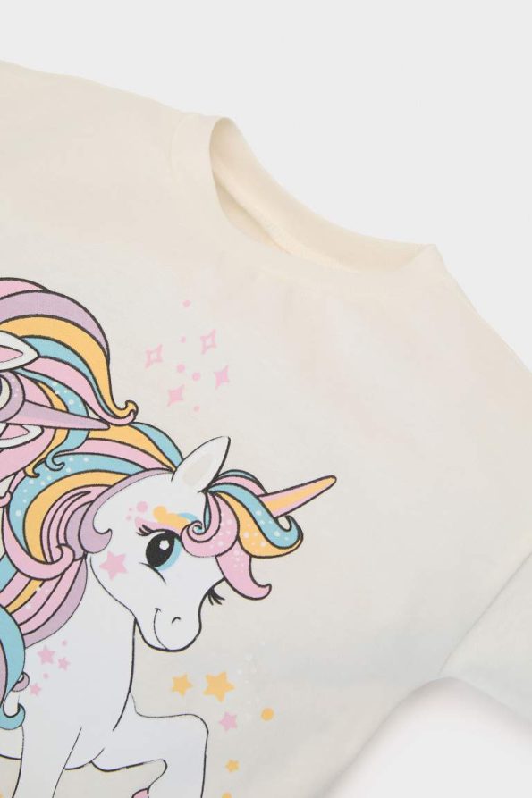 Girls' Baby 2-Piece Set Unicorn Print Long Sleeve T-Shirt and Flared Leggings