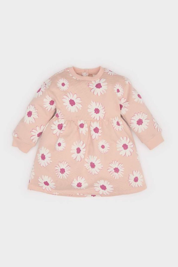 Girls' Floral Long Sleeve Dress