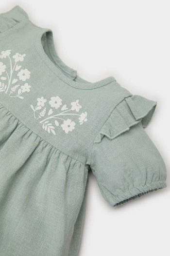 Girls' Short Sleeve Flannel Poplin Dress