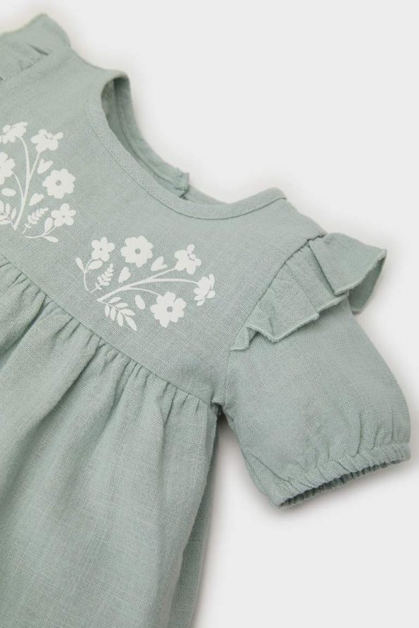 Girls' Short Sleeve Flannel Poplin Dress