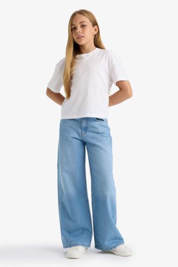 Girls' Wide Leg Denim Pants