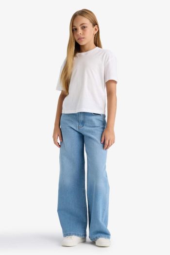 Girls' Wide Leg Denim Pants