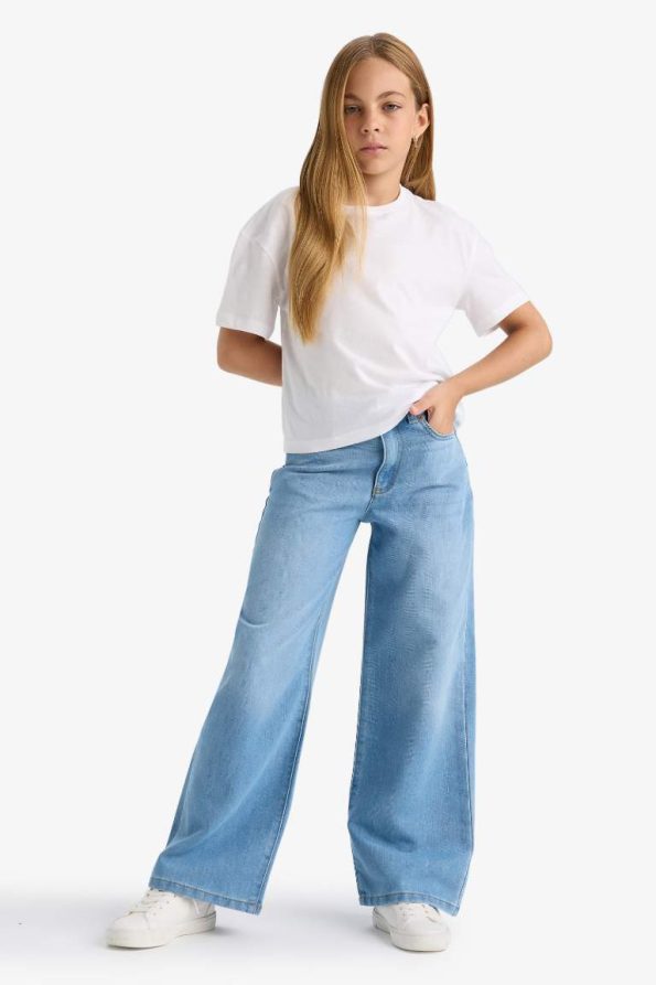 Girls' Wide Leg Denim Pants