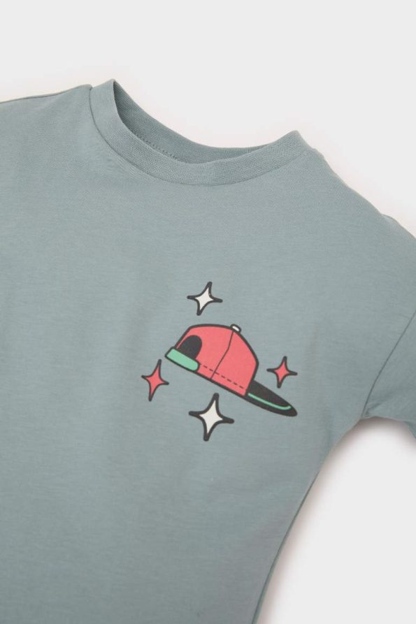 Boys' Printed Short Sleeve Crew Neck T-Shirt