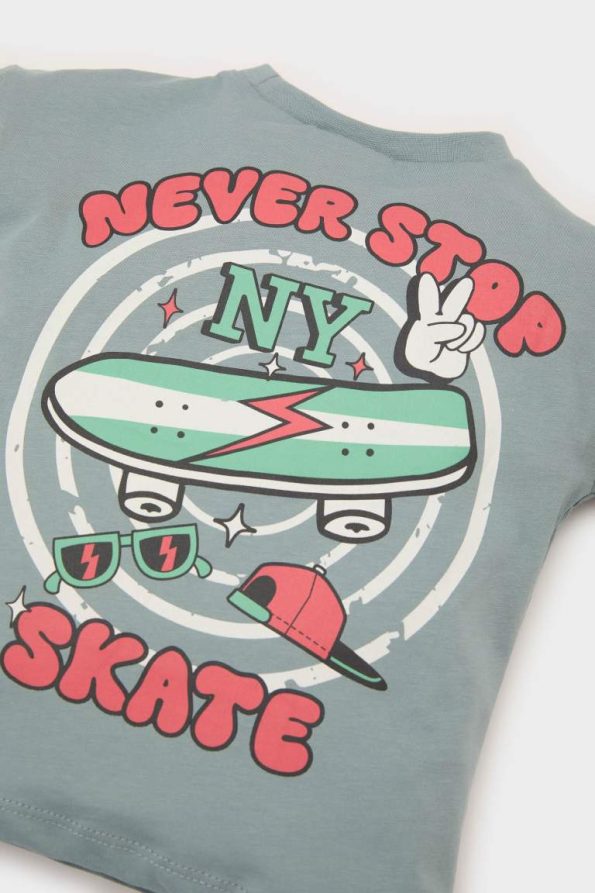 Boys' Printed Short Sleeve Crew Neck T-Shirt