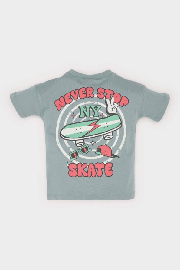 Boys' Printed Short Sleeve Crew Neck T-Shirt