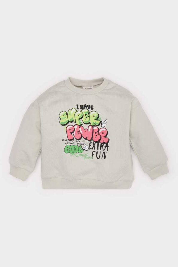 Boys' Printed Crew Neck Sweatshirt