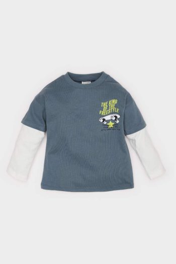 Boys' Long Sleeve Skate Print Crewneck T-Shirt