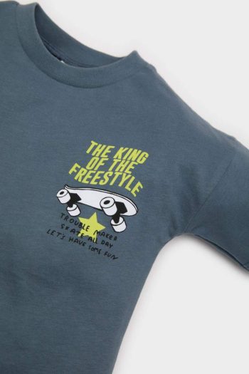 Boys' Long Sleeve Skate Print Crewneck T-Shirt