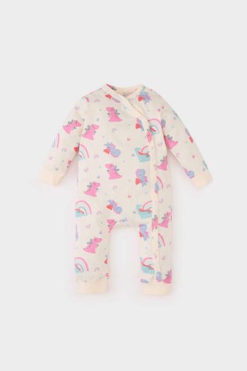 Baby Girls' Newborn Dinosaur Print Long Sleeve Bodysuit