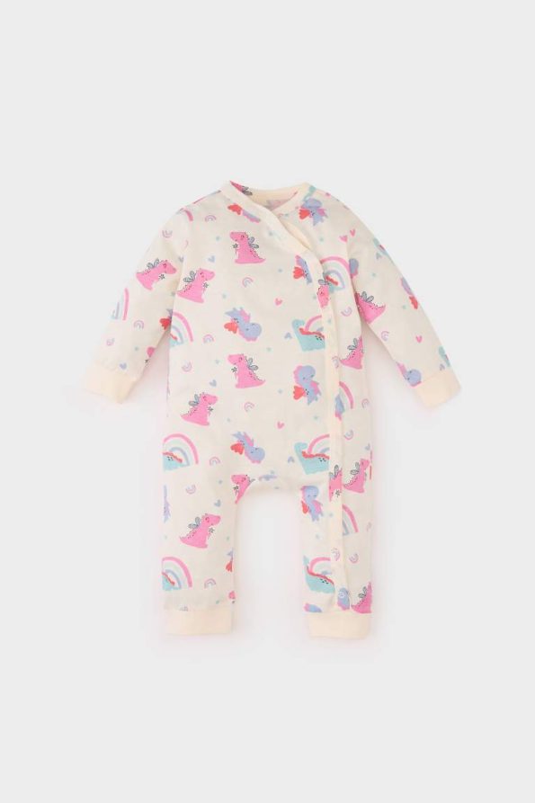 Baby Girls' Newborn Dinosaur Print Long Sleeve Bodysuit
