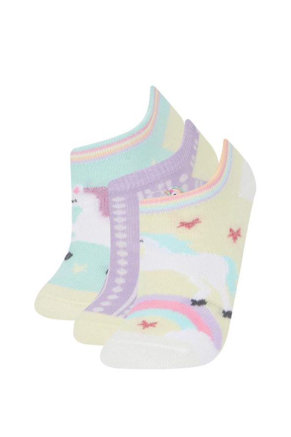 Girls' Cotton Ankle Socks - Set of 3