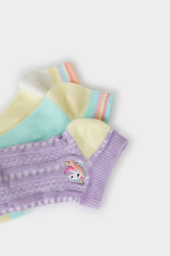 Girls' Cotton Ankle Socks - Set of 3