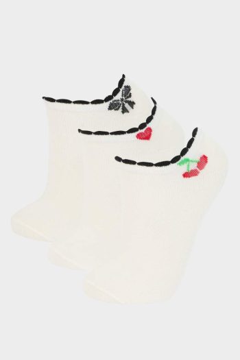 Girls' Cotton 3-Pack Ankle Socks