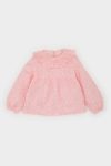 Girls' Floral Trim Poplin Long Sleeve Shirt