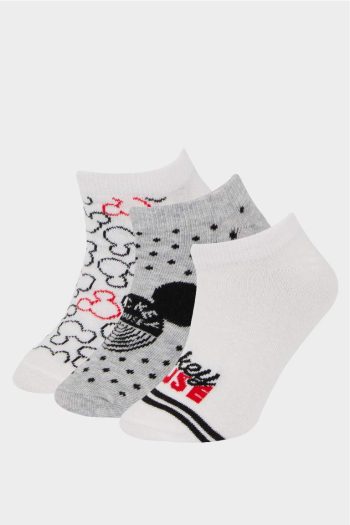 Girls' Disney Mickey & Minnie 3-Pack Cotton Ankle Socks