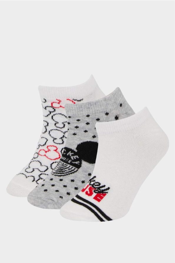 Girls' Disney Mickey & Minnie 3-Pack Cotton Ankle Socks