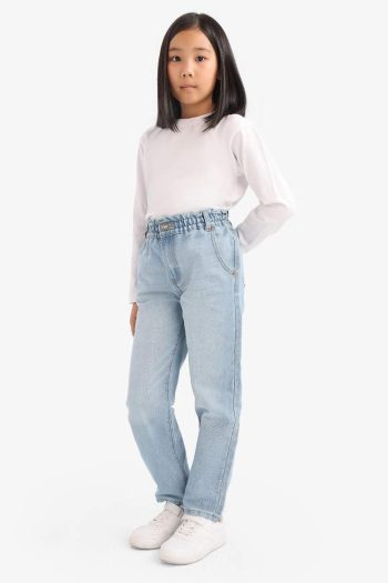 Girls' Paperbag Standard Leg Jean Pants