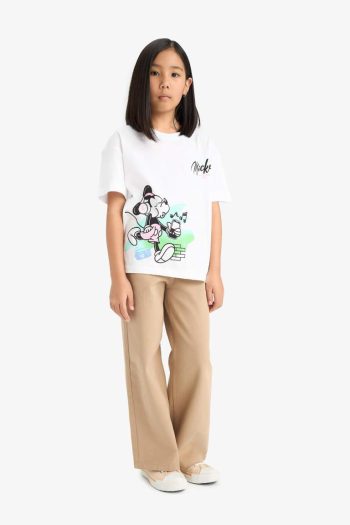 Girls' Wide Leg Cotton Trousers