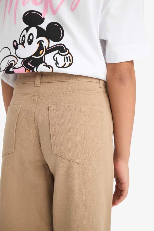 Girls' Wide Leg Cotton Trousers