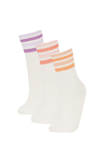 Girls' Cotton Long Socks Set of 3