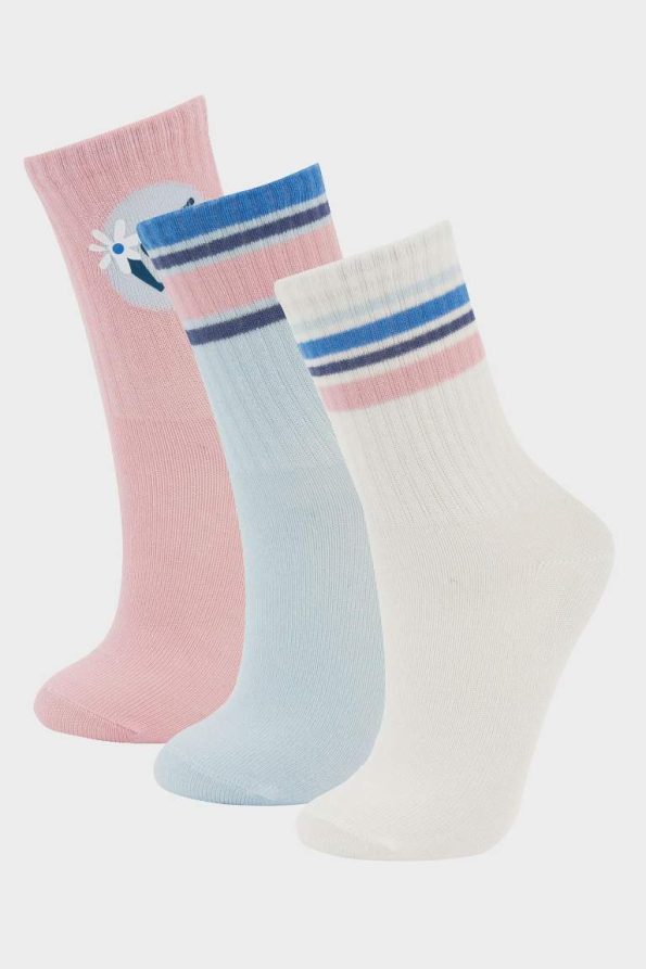 Girls' Cotton Long Socks Set of 3