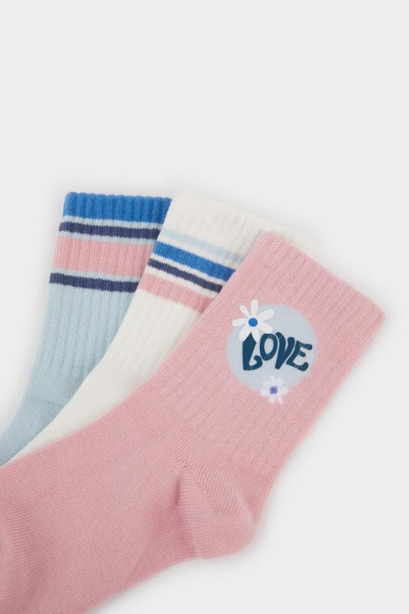 Girls' Cotton Long Socks Set of 3